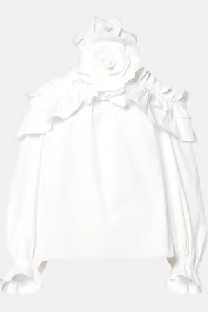 Carolina Herrera Top de mezcla de algodón con cuello halter