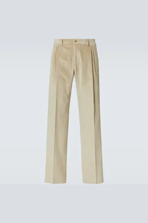 CANALI Pantalones rectos en pana de algodón