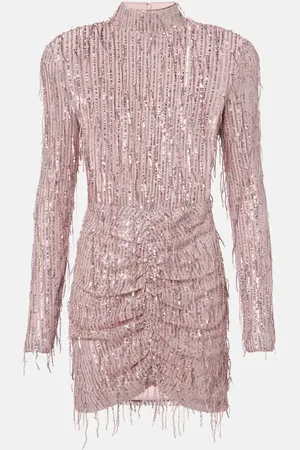 ROTATE Vestido de cóctel de lurex® con flecos