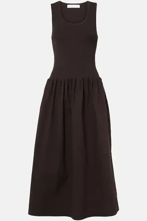 Proenza Schouler White Label vestido midi Malia de jersey y popelín