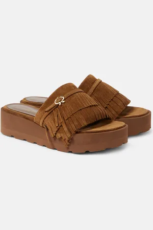 Gianvito Rossi Sandalias de ante con flecos