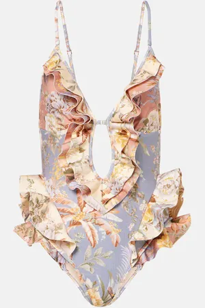 ZIMMERMANN Bañador Tallow Waterfall floral con volantes