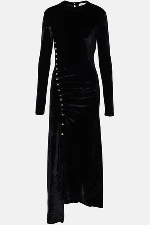 Paco rabanne Vestido midi de terciopelo adornado