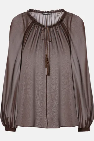Tom Ford Blusa transparente de georgette de seda
