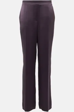 Joseph Pantalones anchos Tova de satén de seda