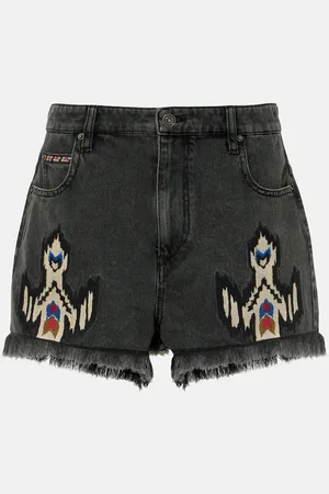 Marant Etoile Shorts Lesia de denim bordados