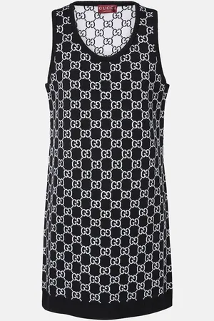 Gucci Vestido corto de mezcla de lana con GG en jacquard