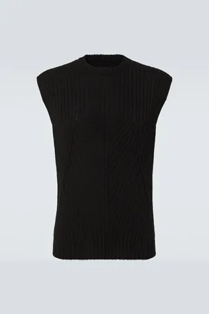 Rick Owens Chaleco de algodón con cremallera