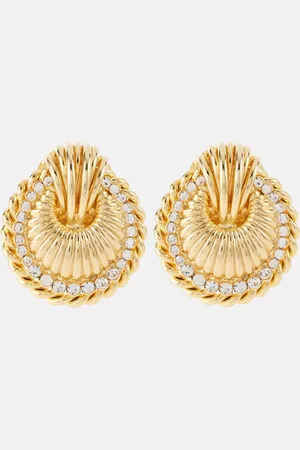Alessandra Rich Pendientes Shell adornados