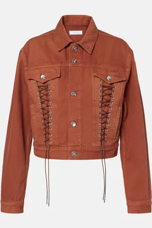 Paco rabanne Chaqueta cropped de denim con cordones