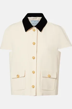 Prada Top de sablé con terciopelo