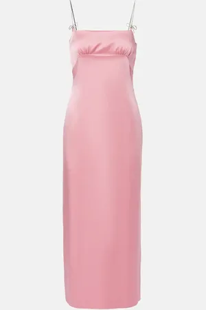 BLUMARINE Vestido midi Envers de satén adornado