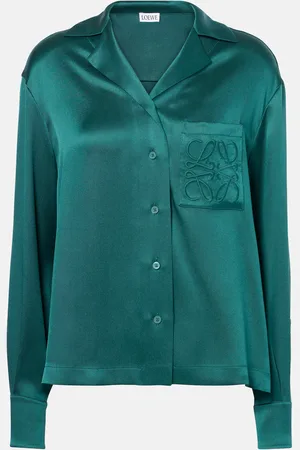 Loewe Camisa de pijama Anagram de satén de seda