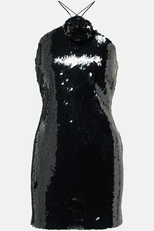 MAGDA BUTRYM Vestido corto con lentejuelas y aplique