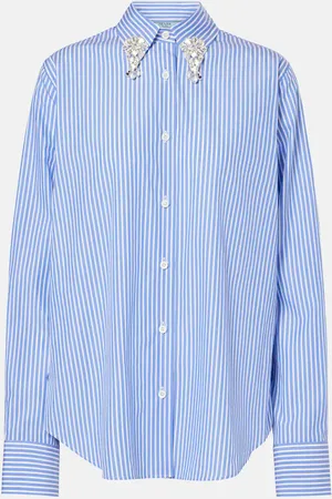 Prada Camisa de popelín de algodón adornado