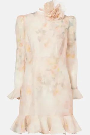 ZIMMERMANN Vestido corto Crush de lino y seda