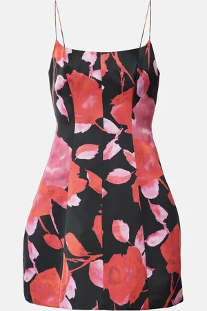 BLUMARINE Vestido corto de satén estampado