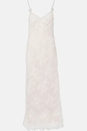 BLUMARINE Vestido largo Rebrode de encaje adornado