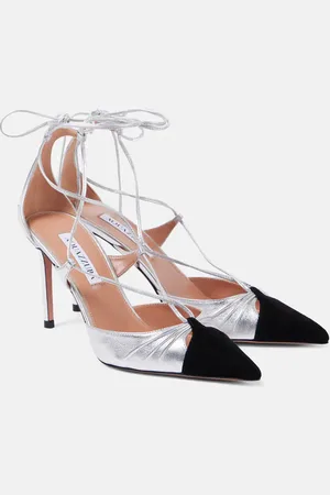 Aquazzura Salones Gabi 85 de piel metalizada y ante