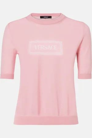 VERSACE Top con logo en jacquard