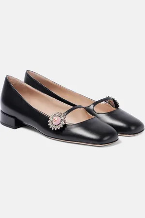 VALENTINO GARAVANI Zapatos planos Mary Jane de piel adornados