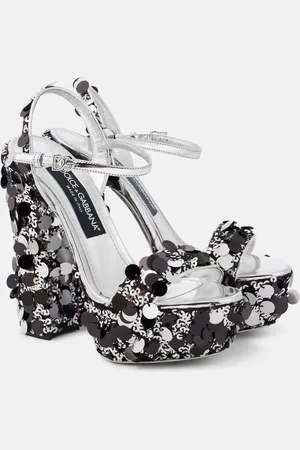 Dolce & Gabbana Sandalias con plataforma de piel sintética con lentejuelas