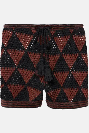 ANNA KOSTUROVA Shorts Malia de croché de algodón de tiro alto