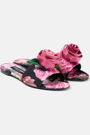 Dolce & Gabbana Sandalias brocadas con aplique floral