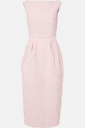 Erdem Vestido midi de lona floral bordado
