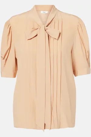 Chloé Chloé Blusa de crepé de china de seda con lazo
