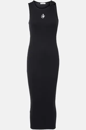 J.W.Anderson Vestido largo en jersey de algodón bordado