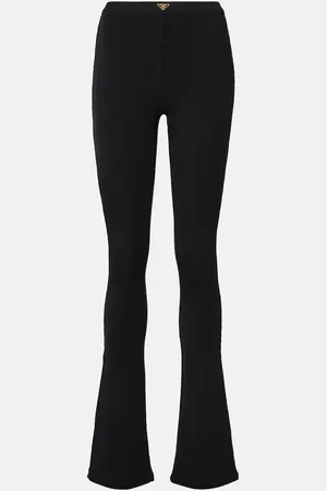 Prada Pantalones flared acanalados de jersey