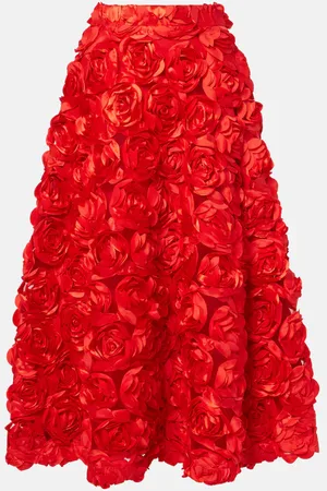 ROTATE Falda midi de tul con aplicación floral
