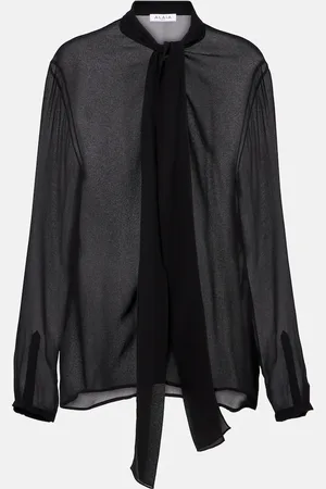 Alaïa Alaïa Blusa de georgette de seda con lazada