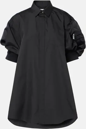 SACAI Vestido de popelín y sarga técnica