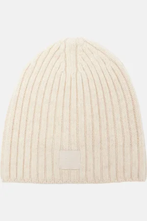 Acne Studios Gorro acanalado de lana con logo