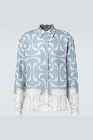 COMMAS Camisa Mantra de lino estampada