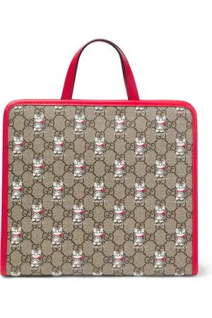 Gucci Tote de lona GG con piel