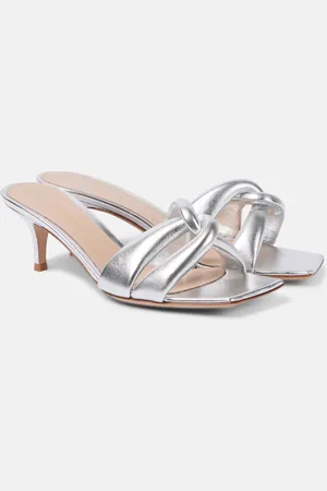 Gianvito Rossi Mules Amour de piel metalizada