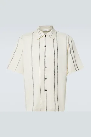 COMMAS Camisa de lino y algodón a rayas