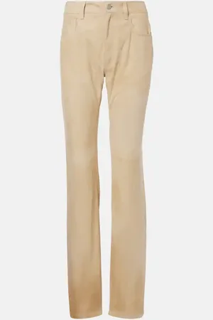 Ralph Lauren Pantalones rectos Scottie de piel