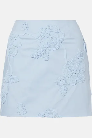 ROTATE Minifalda de algodón floral bordada