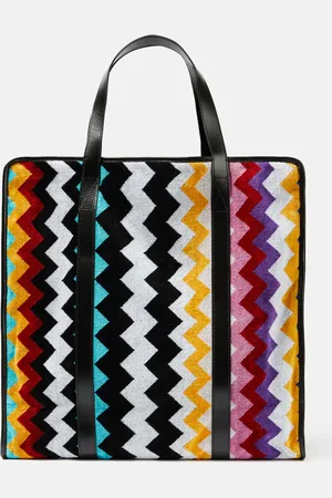 Missoni Tote Cyrus en zigzag con piel