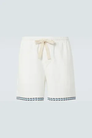 COMMAS Shorts Frequency de lino bordado
