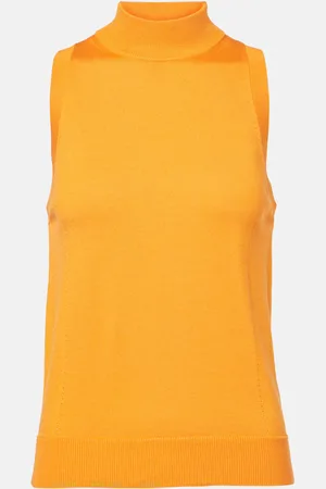 Carolina Herrera Top de cuello alto de seda y algodón