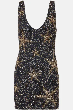 RIXO London Vestido corto Star Fish con lentejuelas