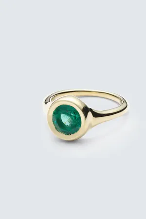 Octavia Elizabeth Anillo Lenny de oro de 18 ct con esmeralda