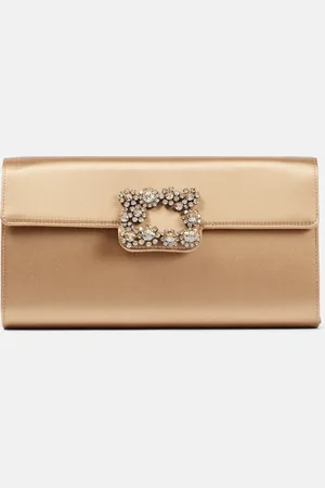 Roger Vivier Clutch Efflorescence de satén adornado