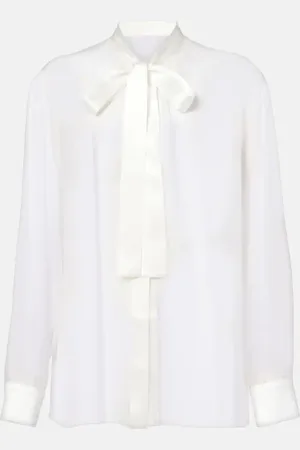 Dolce & Gabbana Blusa en chifón de seda con lazo