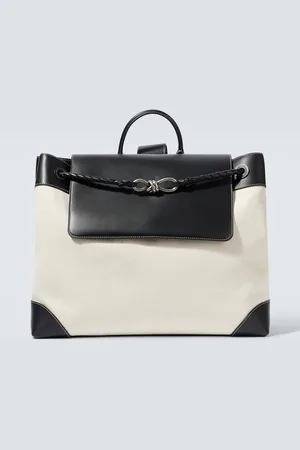 Bottega Veneta Mochila Andiamo Large de lona y piel